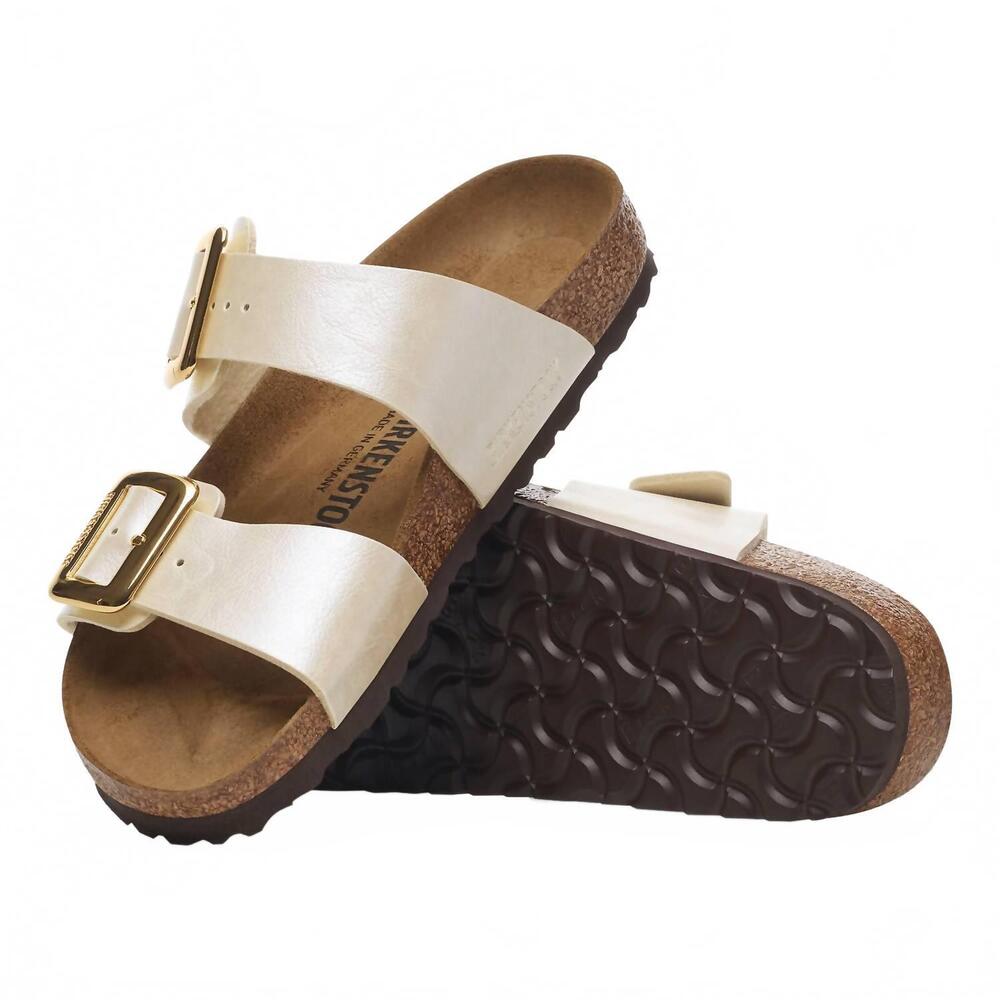 NEW BIRKENSTOCK women's sydney luxe buckle sandals in pearl white - Picture 5 of 5